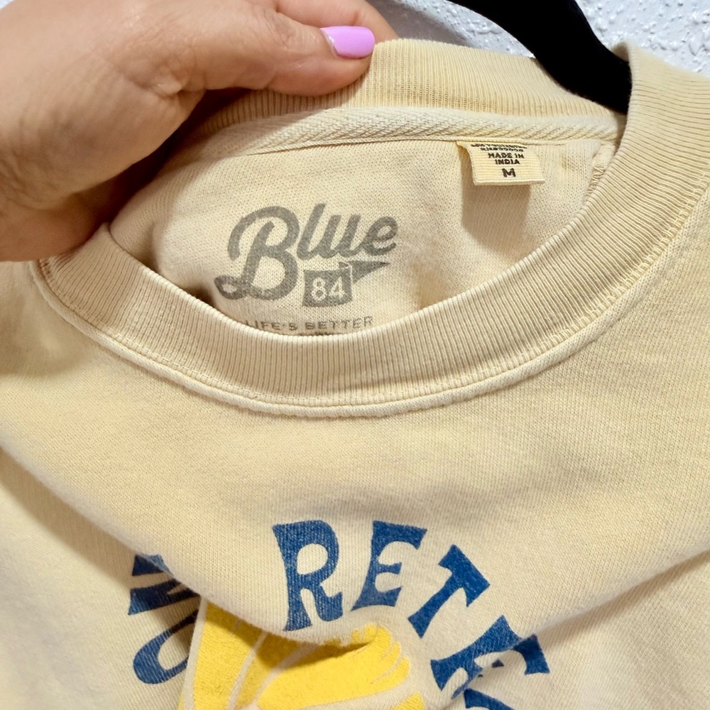 Blue‎ 84 Yellow Latham Ohio Cropped Sweatshirt M - Picture 2 of 7